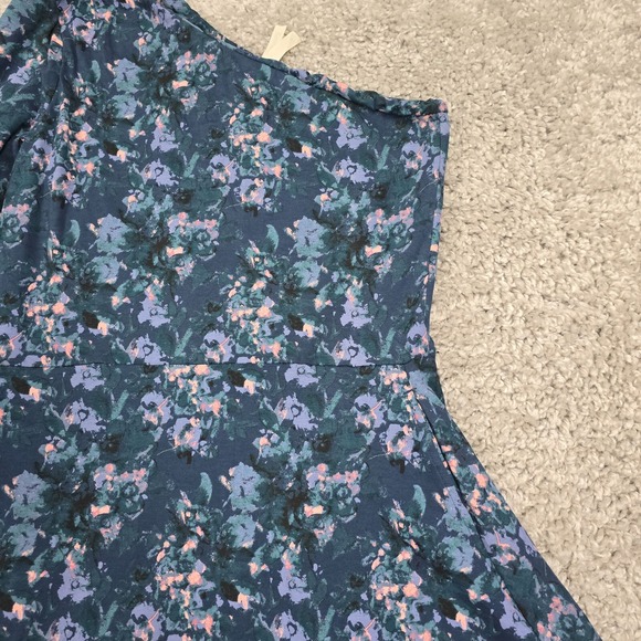 Pact Womens Floral Fit Flare Midi Dress Size L One Shoulder Cottage Romantic Eco - Picture 4 of 16